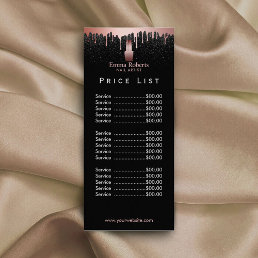 Price List | Nail Salon Makeup Artist Rose Gold Rack Card