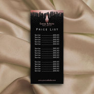 Price List | Nail Salon Makeup Artist Rose Gold Rack Card at Zazzle