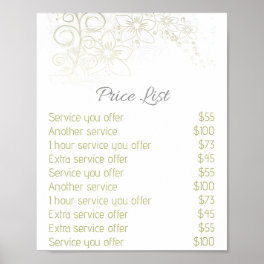 Price List Nail Salon Posters