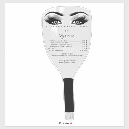 Price List On Face Shield Gray Lashes Extension Sticker