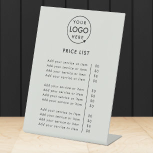 Price List   Silver Gray Logo Modern Professional Pedestal Sign