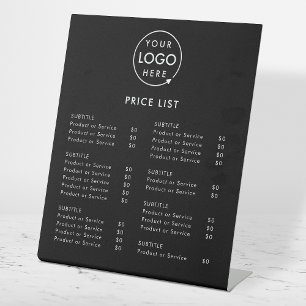 Price List Tabletop Sign   10x12 Branded Display
