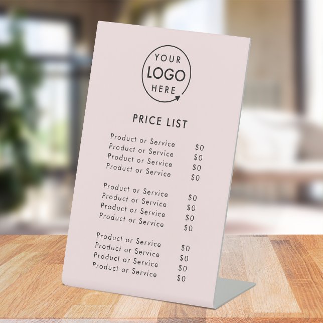 Price List Tabletop Sign | 4x6 DIY Branded Display (A simple practical solution for presenting your products or services with clarity & style.)
