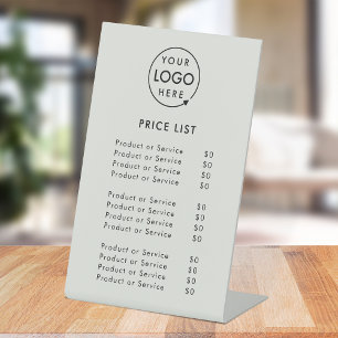 Price List Tabletop Sign   4x6 DIY Branded Display