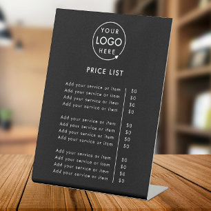 Price List Tabletop Sign   6x8 DIY Branded Display