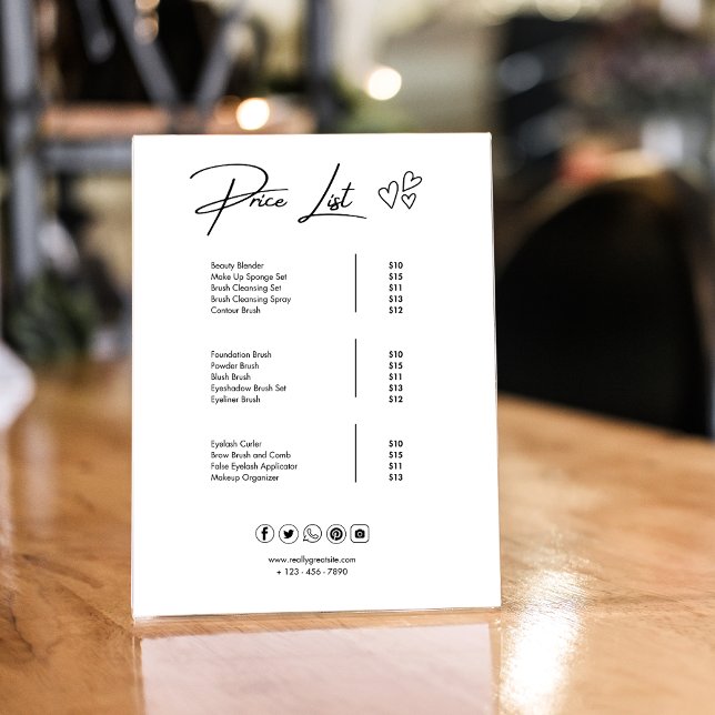Price List Template, Small Business Price List Pedestal Sign (Creator Uploaded)
