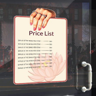 Price List Window Cling