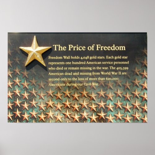 Price of Freedom World War II Memorial Poster