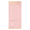 PRICE SERVICES LIST gold confetti pattern pink