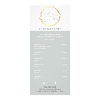 PRICE SERVICES modern arrow logo rustic gold gray Rack Card