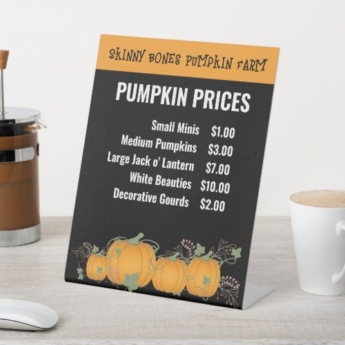 Price Signs for Pumpkin Patch