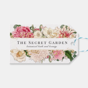 Price Tag Floral Gold Swirls Classic Vintage White