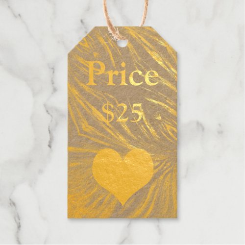 Price Tag Gold Your Info Business Logo Heart