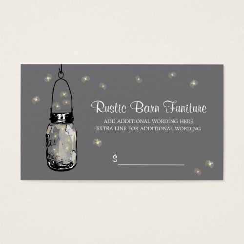 PRICE TAG Mason Jar &amp; Fireflies Business Card