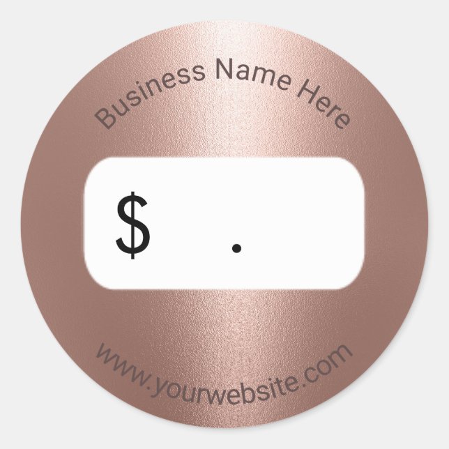 Price Tag Modern Rose Gold Metallic (Front)
