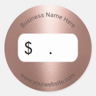 Price Tag Modern Rose Gold Metallic