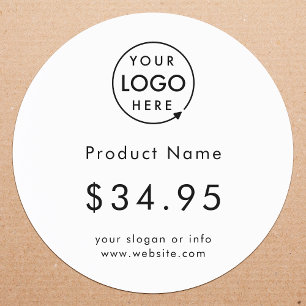 Price Tag Sticker Roll   Round White Labels