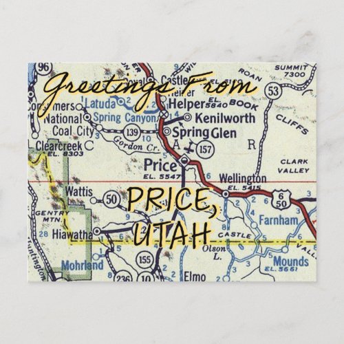 Price Utah Vintage Postcard
