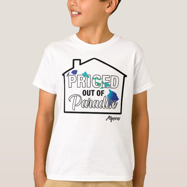 Priced Out of Paradise [Blk/Blue] T-Shirt (Front)