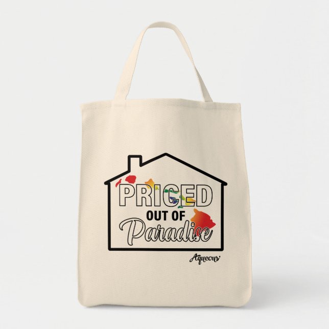 Priced Out of Paradise [Blk/Rainbow] Tote Bag (Front)