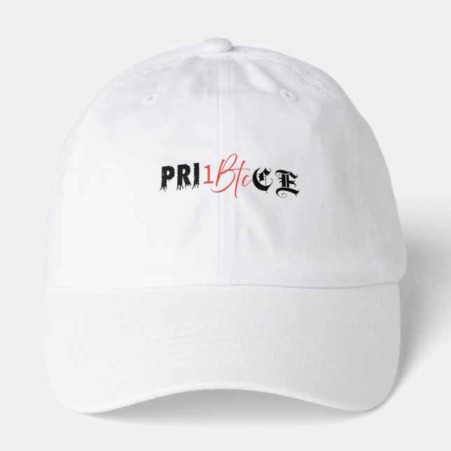 Priceless 1 BTC Funny Bitcoin Quote Black Red Text Hat (Front)