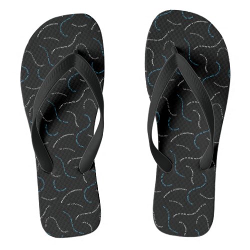 Priceless  Abstract Wavy text pattern Flip Flops