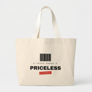 Priceless Allegedly Sarcastic Humor Jumbo Tote Bag