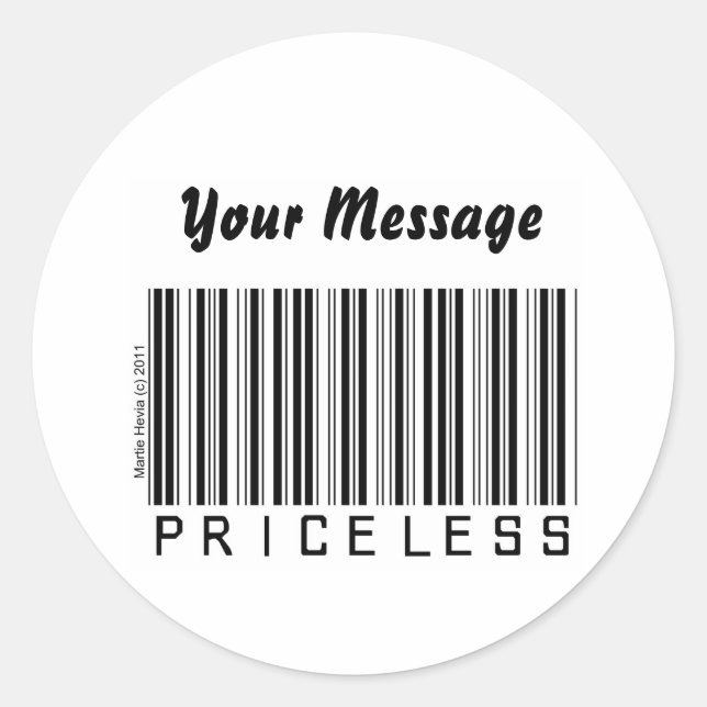 'Priceless' Barcode Sticker (Personalize) (Front)