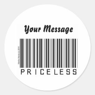 'Priceless' Barcode Sticker (Personalize)