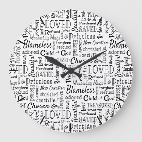 Priceless Christian Words of Affirmation Large Clo Large Clock