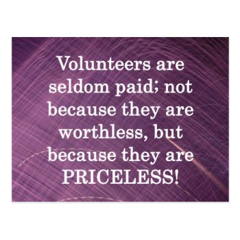 Priceless Volunteers Postcard