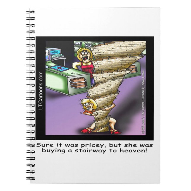 Pricey Heavenly Stairway Funny Notebook (Front)