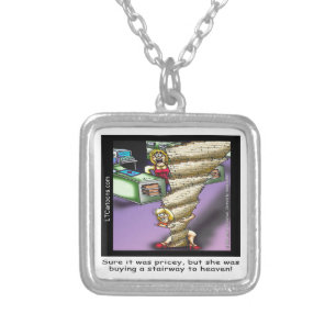 Pricey Heavenly Stairway Funny Silver Plated Necklace