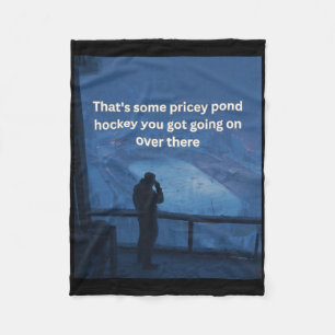 Pricey Pond Hockey Outdoor Ice Rink Tee For Hockey Fleece Blanket