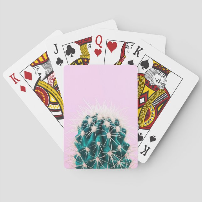 Prickley Cactus on Pink Poker Cards (Back)