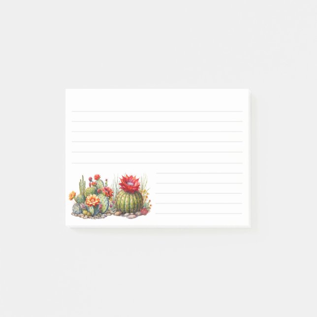 Prickly Cacti Watercolor Post-it Notes (Front)