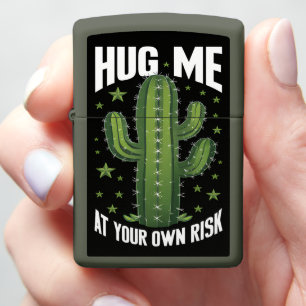 Prickly Cactus Hug At Your Own Risk Zippo Lighter