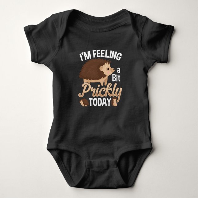 Prickly Hedgehog Lover Forest Animal Enthusiast Baby Bodysuit (Front)