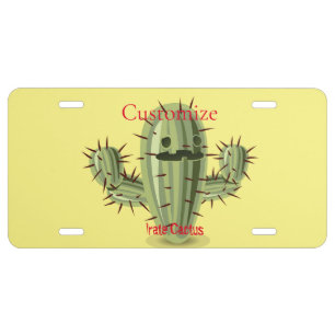 Prickly Irate Cactus Thunder_Cove License Plate