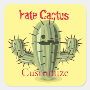 Prickly Irate Cactus Thunder_Cove Square Sticker