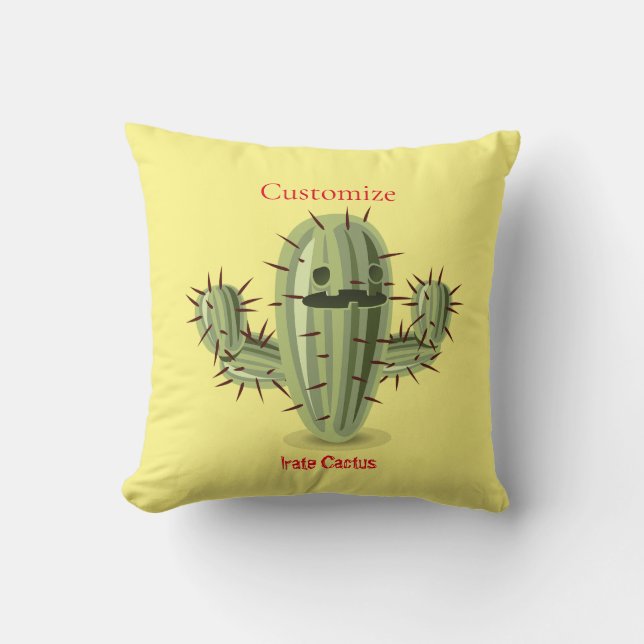 Prickly Irate Cactus Thunder_Cove Throw Pillow (Front)