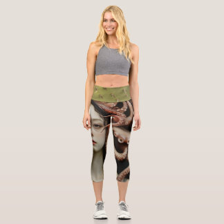 Prickly Octopus Enchanted Dark Oceanic Mood Capri Leggings