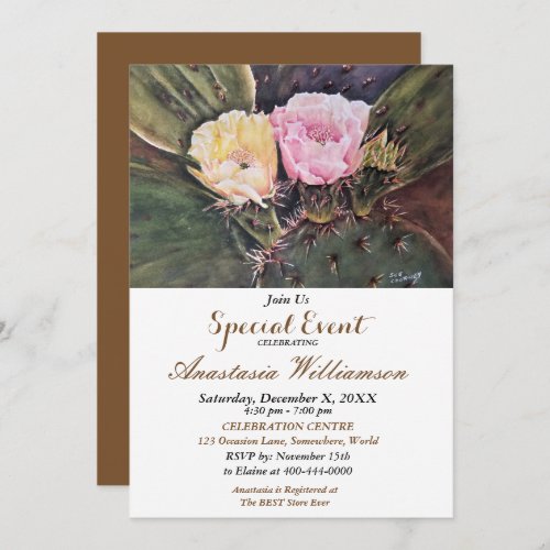 PRICKLY PARTY FOR TWO EVENT INVITE