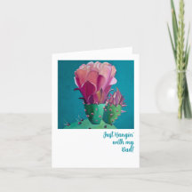Prickly Pear Art on Folded Thank You Card