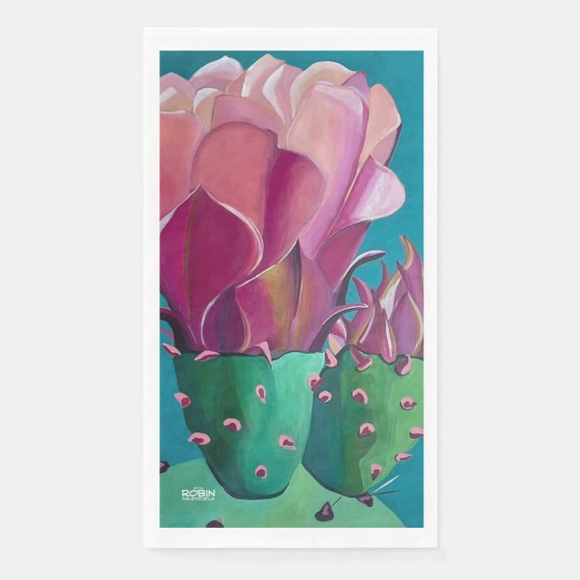 Prickly Pear Art on Guest Hand Towel (Front)