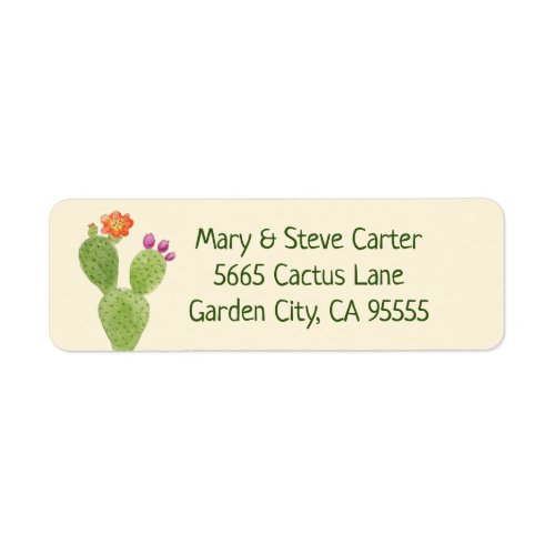 Prickly Pear Cactus address label
