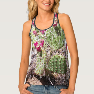 Prickly Pear Cactus and red fruit Tank Top