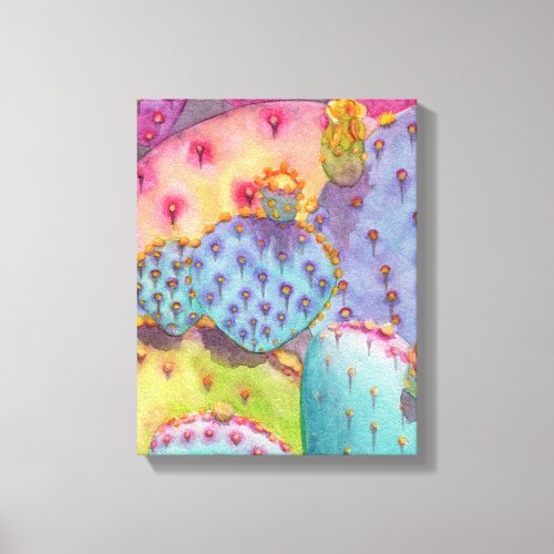 Prickly Pear Cactus Canvas Print Art Piece