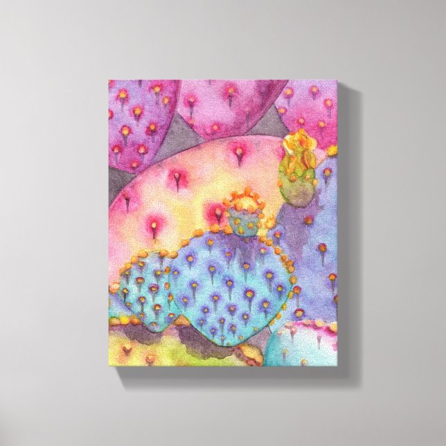 Prickly Pear Cactus Canvas Print Art Piece (Front)