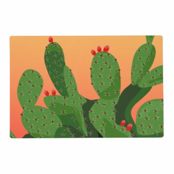 Prickly Pear Cactus Desert Sunset Placemat by windyone at Zazzle